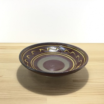 小鹿田焼の5寸皿 茶