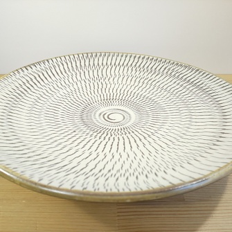 小鹿田焼の【アウトレット】尺皿 飛び鉋(とびかんな)