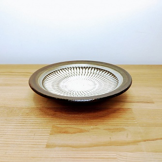 小鹿田焼の4寸皿 飛び鉋(とびかんな)