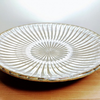 小鹿田焼の【アウトレット】尺皿 刷毛目