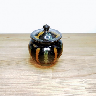 小鹿田焼の【割引中】1合壷 あめ色