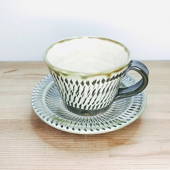 小鹿田焼のコーヒーカップセット