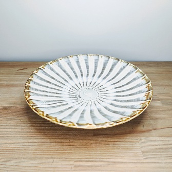 小鹿田焼の6寸皿