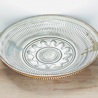 小鹿田焼の【アウトレット】8寸皿フチ角皿