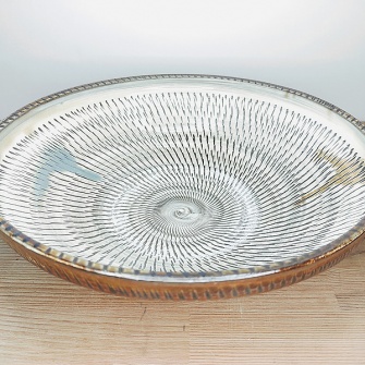 小鹿田焼の【アウトレット】8寸皿フチ角皿