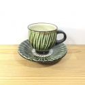小鹿田焼のコーヒーカップセット刷毛目