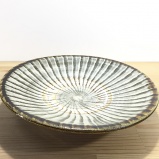 小鹿田焼の7寸皿 刷毛目