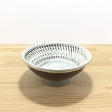 小鹿田焼の4寸中深皿 飛び鉋(とびかんな)