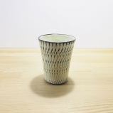 小鹿田焼の焼酎カップ 飛び鉋(とびかんな)