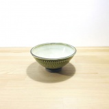 小鹿田焼の茶碗 (緑)