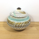 小鹿田焼の3合壺 飛び鉋