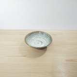 小鹿田焼の4寸中深皿 飛び鉋(とびかんな)