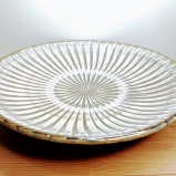 小鹿田焼の尺皿 刷毛目