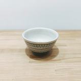 小鹿田焼の3寸茶碗 飛び鉋(とびかんな)