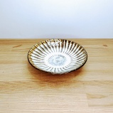 小鹿田焼の4寸皿 刷毛目