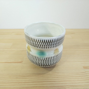 小鹿田焼の湯のみ(大) 飛び鉋(とびかんな)