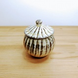 小鹿田焼おすすめの1合壺 刷毛目